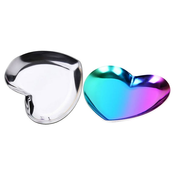 Masteelf  2 Pcs Ring Holder for Jewelry Flannelette Heart Shaped Tray