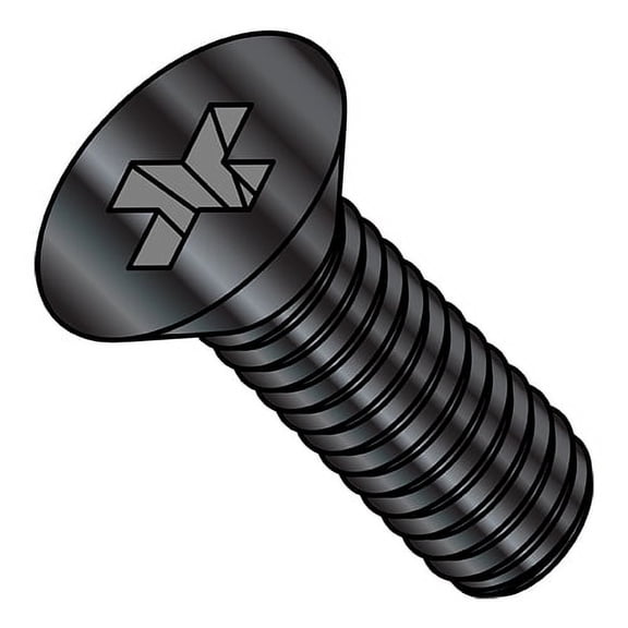 M5-0.8X12 Din 965 Metric Phillips Flat Machine Screw 18 8 Stainless Steel Black Oxide 18-8 (Pack Qty 1,500) BC-M512MPF188B