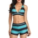thumbnail image 3 of Traje de baño de dos piezas, traje de baño con estampado de rayas para mujer, traje de baño con estampado de rayas, funcionalidad de alta precisión, 3 of 7