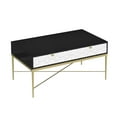 thumbnail image 4 of Wooden Coffee Tables, Modern Black and White Coffee Table with 2 Drawers, Living Room Storage Table, Black+White Scottie Dogs Coffee Tables,Mdf Round Coffee Tables, 4 of 7