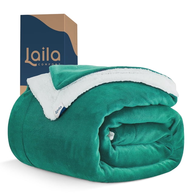 Cobija Laila Comfort Cobertor Aborregado Matrimonial 100% Microfibra de Poliéster Menta