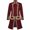Red, variant on Steampunk Jacket Men Renaissance Tailcoat Medieval Costume Halloween Costumes for Mens Red S