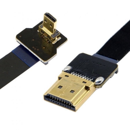 Xiwai CYFPV 90 Degree Up Angled FPV Micro HDMI Male to HDMI Male Flat Cable 50cm for FPV HDTV Multicopter Aerial Photography