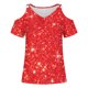 thumbnail image 2 of Camisas de Manga Corta para las Mujeres Blusa de Cuello Redondo de Impresión Casual, Top de Algodón de Imitación Ligero para el Hogar, el Uso Diario Y las Cuatro Estaciones, 2 of 4