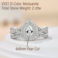 thumbnail image 3 of Newshe Jewellery 2 Ct Moissanite Wedding Rings for Women Twisted Band 925 Sterling Silver Rings Size 8, 3 of 12