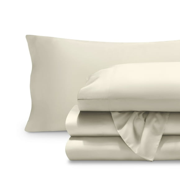 Bare Home TENCEL™ Sheet Set - Lyocell derived from Eucalyptus - Queen, Natural