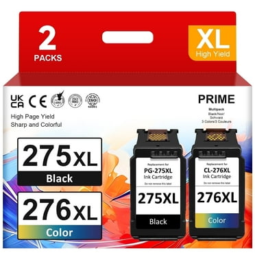 PG 275 CL-276 Ink Compatible for Canon 275XL 276XL Black/Color Ink Cartridges for PIXMA TS3520 TS3522 TS3500 TR4720 TR4722 TR4700 Printer