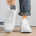 thumbnail image 5 of Men's Low Top Lace Up Thick Sole Casual Sneakers Stitched Hollow Detail Upper Daily Walking Shoes, 5 of 10