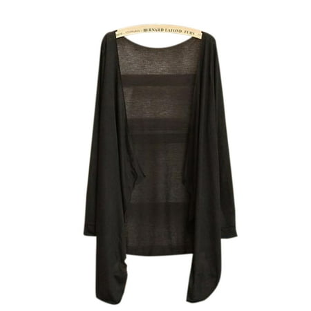 Autumn Cashmere Cotton Cardigan Spring Autumn Women Cardigan Long Sleeve Sun Protection Shawl Knitting Thin Sweater Female Clothing Black ()