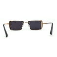 thumbnail image 4 of Pimp Luxury Rectangle Metal Jewel Side Visor Fashion Sunglasses Gold Black, 4 of 5