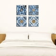 thumbnail image 3 of Mandala Wall Art Canvas Prints Abstract Boho Painting Pictures Blue Artwork for Bedroom Living Room Bathroom Decor (12"x12"x4pcs), 3 of 6