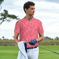 thumbnail image 3 of Picia Colorful Sprinkles Donuts Print Men's Polo Shirt, Two-Button Closure Pique Polo Shirt, Summer Fashion Golf Shirt-Medium, 3 of 6