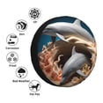 thumbnail image 4 of Fuzoiu Coral Fish Dolphin Print Universal Spare Tire Cover with Buckle Strap, Waterproof Wheel Covers for Jeep, Trailer, RV, Truck and All Car-17 inch, 4 of 6