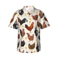 thumbnail image 2 of Goofa Roosters and Chickens Hawaiian Shirt for Men, Unisex Summer Beach Casual Short Sleeve Button Down Shirts,Aloha Tropical Floral print shirt-Large, 2 of 9