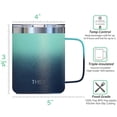 thumbnail image 4 of Stainless Steel 12 oz Vacuum Insulated Coffee Cup, THILY Travel Mug with Handle, Spill-proof Lid, Keep Coffee Cold or Hot, Ombre: Green & Navy, 4 of 5