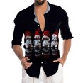 thumbnail image 3 of Playeras Deportivas Para Hombre, Camiseta De Manga Corta Con Solapa Y Estampado Digital 3D De Papá Noel Navideño, 3 of 7