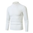 thumbnail image 3 of COMVALUE Mens Mock Neck Ribbed Knit Sweater Long Sleeve Slim Fit Casual Pullover For Daily Wear, 3 of 8
