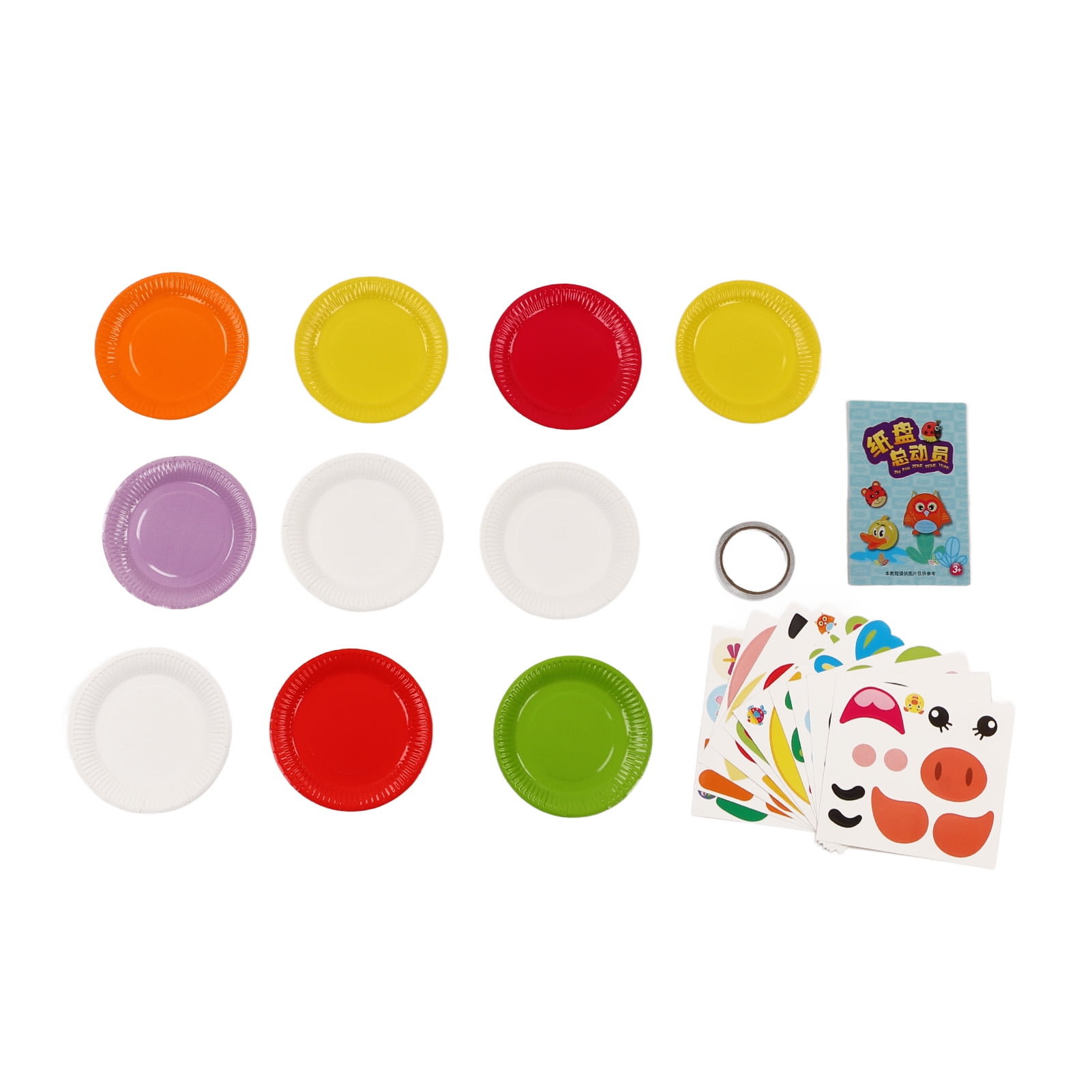 Paper Plates Stickers, Develop Color Awareness 3D Paper Plates Stickers For Baby Shower