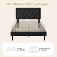 thumbnail image 6 of Lijimei Full Size Platform Bed Frame with Upholstered Button Tufted Headboard, Easy Assembly, No Box Spring Needed, Black, Velvet Fabric, 6 of 9