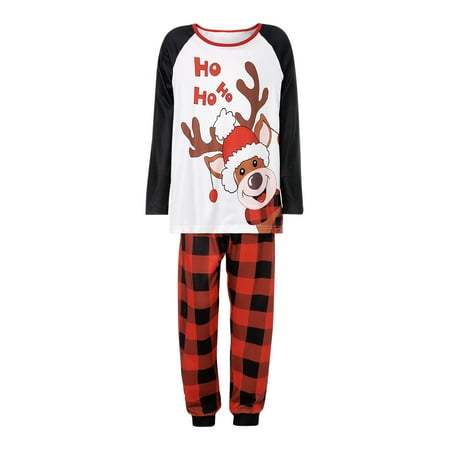 

LisenraIn Family Matching Christmas Pajamas Sets Top Pants 2PCS Sleepwear Nightwear
