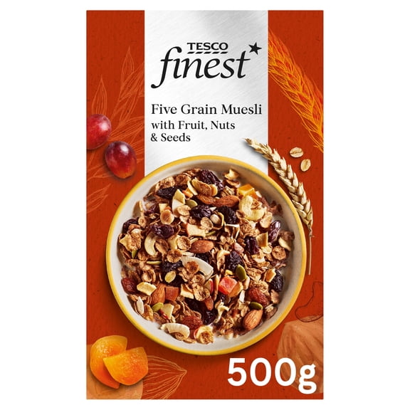 Tesco Finest Fruit Nut & Seed Muesli 500G, Imported from Britain