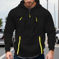 thumbnail image 2 of Men's Fashion Hoodies & Sweatshirts Winter Hoodies for Men Men's Zip Up Hoodie With Pocket Solid Color Pullover Lined Comfortable Casual Streetwear Sweatshirt for Winter, 2 of 6