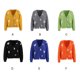 thumbnail image 5 of Minnieouse Suéter de mujer Lints invierno otoño estampado de flores adorables estampado de manga larga cuello en V transpirable lavable suelto señoras Prendas para la parte del cuerpo Naranja METRO Minnieouse AP012615-27, 5 of 6