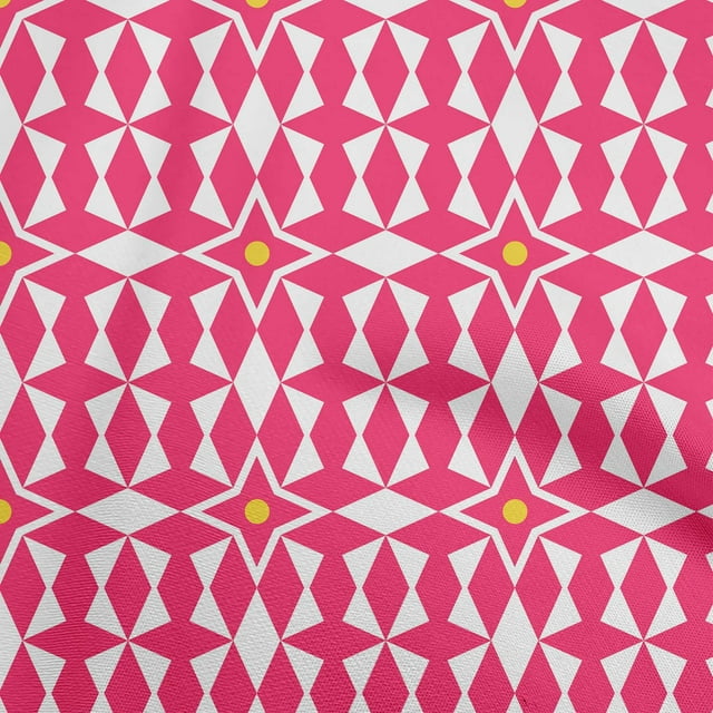 oneOone Viscose Jersey Fuschia Pink Fabric Geometric Craft Projects Decor Fabric Printed By The Yard 60 Inch Wide