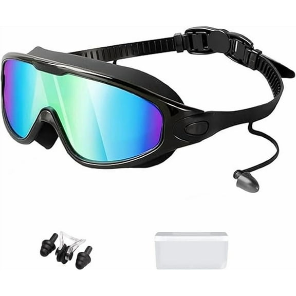 Tyglobal Swim Goggles, Wide View Anti Fog&UV Swimming Goggles for Audlt Kids, Leak Resistant Design Swim Glasses