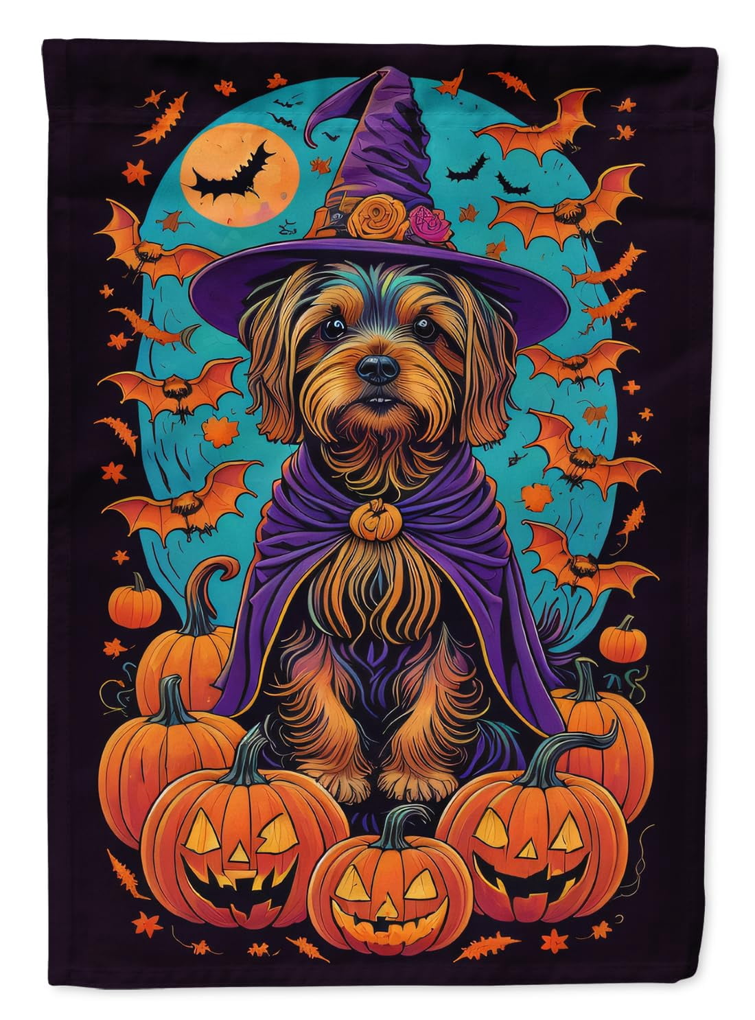 Saint Bernard Witchy Halloween Garden Flag 11.25 in x 15.5 in