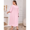 thumbnail image 4 of FEREMO 100% Cotton Nightgowns for Plus Size Women Pleated Soft Sleepwear with Pockets, 4 of 6