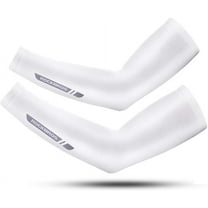 RockBros Cooling Arm Sleeves Long Sun Sleeves for Men Women UV Sun Protection Arm Sleeves White XL