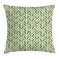 thumbnail image 1 of Retro Throw Pillow Cushion Cover, Vibrant Diagonal Symmetric Forms Green Spring Leaves Gardening Theme Nature, Decorative Square Accent Pillow Case, 16 X 16 Inches, Green Pale Green, by Ambesonne, 1 of 2