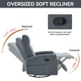 thumbnail image 5 of 360° Swivel Recliner Chairs for Living Room, Manual Single Sofa Chair with Adjustable Backrest and Footrest, Upholstered Reclining Chair for Bedroom, Office, Dark Grey, 5 of 8