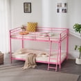 thumbnail image 4 of UBesGoo Low Bunk Bed, Junior Bed Frame, No Box Spring Needed, Pink, 4 of 9