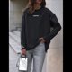 thumbnail image 5 of Camisetas de Larga Extragrandes para Mujer 2025, Camisetas Básicas de Cuello Redondo, Tops de Otoño, Ropa Informal de Entrenamiento Y2K Gris Oscuro XL, 5 of 8