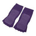 thumbnail image 6 of 4 Pairs Half Finger Toe Socks Men Women Non Slip Sticky Five Finger Socks for Sport Exercise Daily Fit Dark Purple, 6 of 7