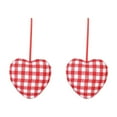 thumbnail image 3 of Yhmxh 2 Pieces Fabric Heart Hanging Ornaments Valentines Heart Shaped Ornaments Red Pink Hearts Fabric Hanging Decorations for Valentine's Day Tree Wedding Party DIY Crafts, 3 of 7