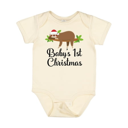 

Inktastic Sloth Babys 1st Christmas Gift Baby Boy or Baby Girl Bodysuit