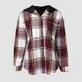thumbnail image 4 of Women Plaid Hoodie Shirts - Women Fleece Lined Button-up Shirt Jackets - Female Winter Warm Casual Travel Long Sleeve Flannel Tops with Chest Pockets, 4 of 8