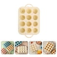 ZIZOCWA Silicone Muffin Pan with Handle 12 Cup Flower Cupcake Pan