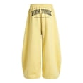 thumbnail image 6 of New York Graphic Baggy Sweatpants Trendy Wide Leg Y2k Bow Sweatpants Elastic Waist Drawstring Comfort Sweat Pants for Women, 6 of 8
