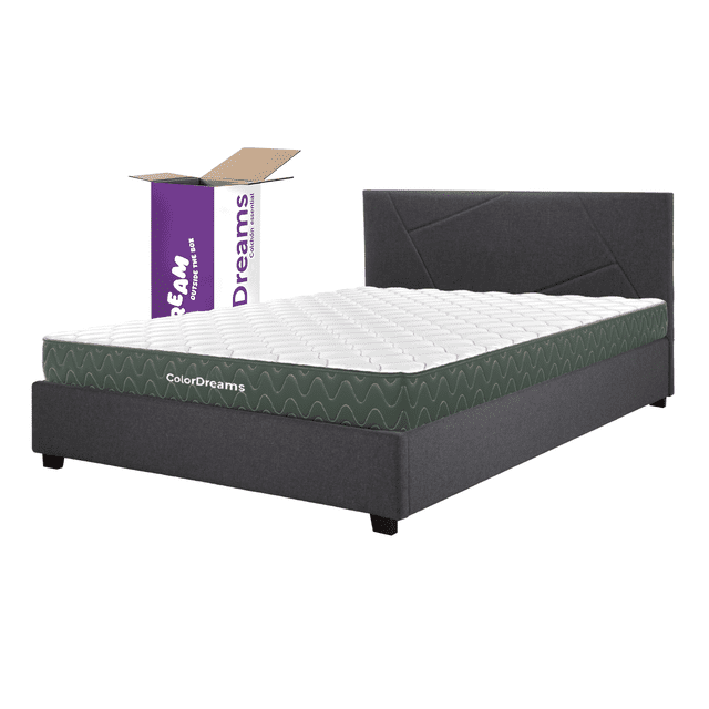 Base Cama Abatible Madera Colchón Memory En Caja Matrimonial blanco