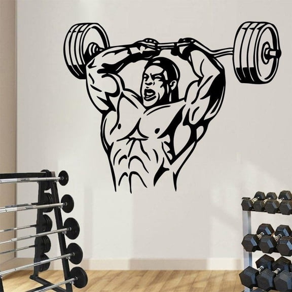 Diy GYM Self Adhesive Vinyl Wallpaper Rooms Decoration Mural Wall Stickers 28x35cm
