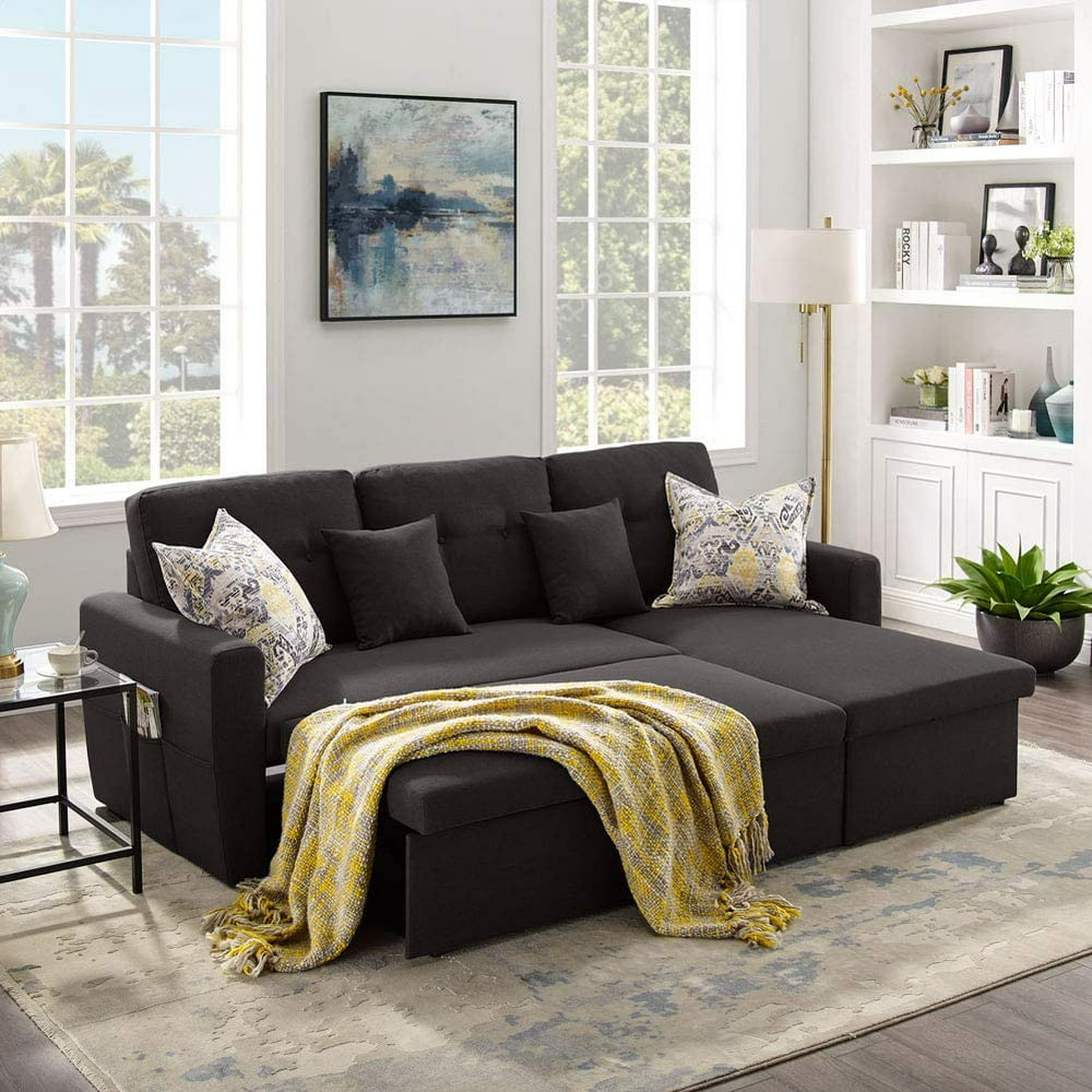 Tribesigns Convertible Sectional Sofa Couch, 3-Seater L-Shape Removable