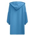 thumbnail image 4 of IROINNID Cardigan for Women Open Front Reduced Solid Color Hood Solid Color Lantern Sleeve Sleeve Cardigan with Pocket,Sky Blue, 4 of 5