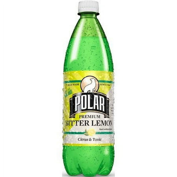 Polar Soda, Bitter Lemon, 33.8 Fl Oz, 12 Ct
