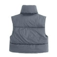 thumbnail image 4 of Babysbule Winter Jackets for Women Women's Winter Crop Lightweight Sleeveless Warm Outerwear Vest Padded Gilet Tops Coat, 4 of 7