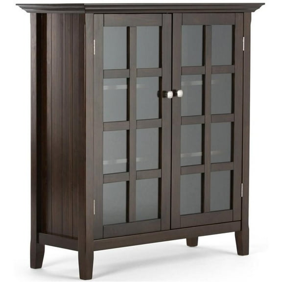 Pemberly Row Wood 39" Transitional Medium Cabinet in Brunette Brown