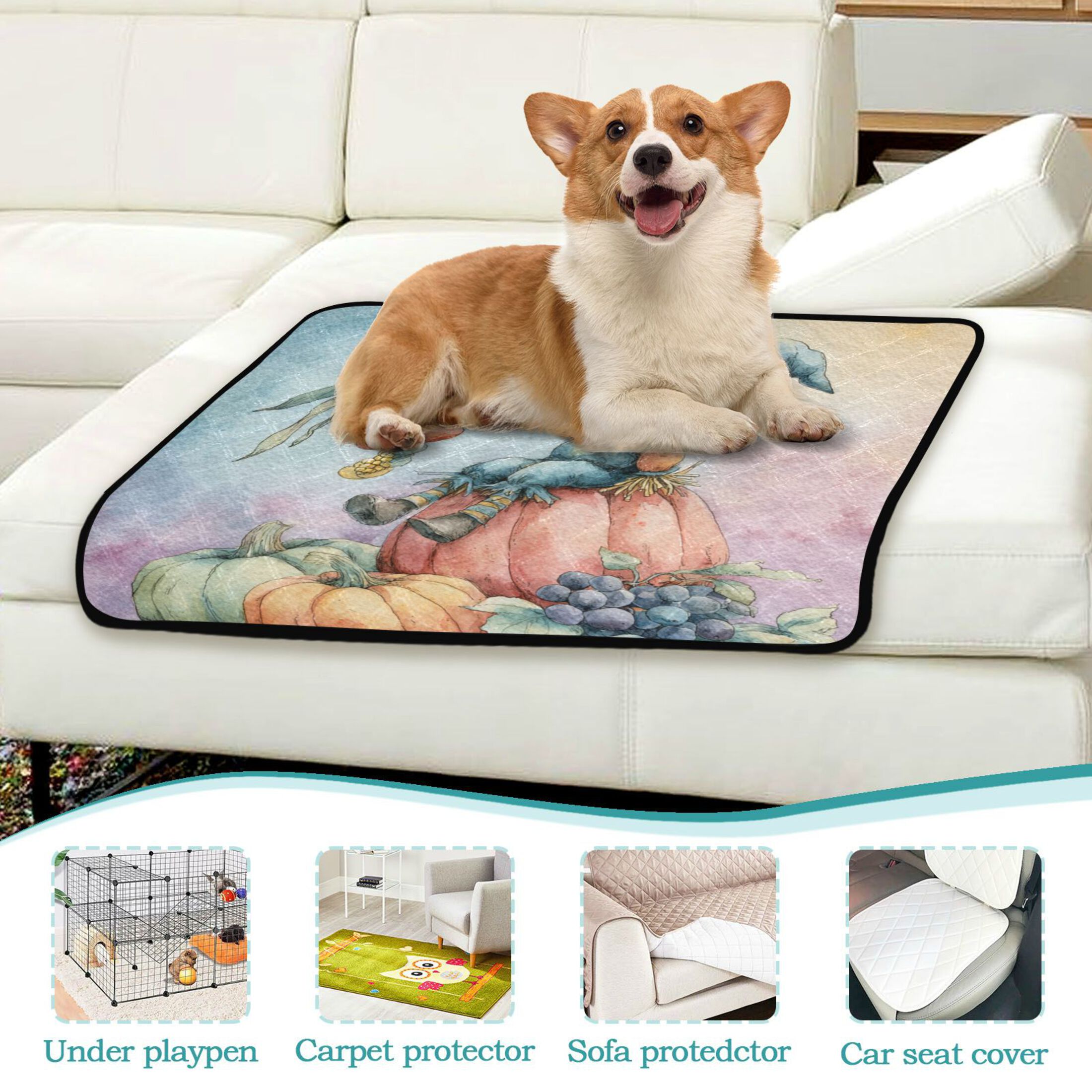 Qxltty Scarecrow Cat litter Pads Pet Set of 3 Diaper Mats Center Anti-leakage Layer Absorbent Soft and Comfortable